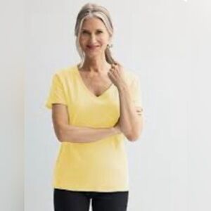 Croft and Barrow 100% Cotton Yellow T-Shirt; Size XL; NWT - New With Tags